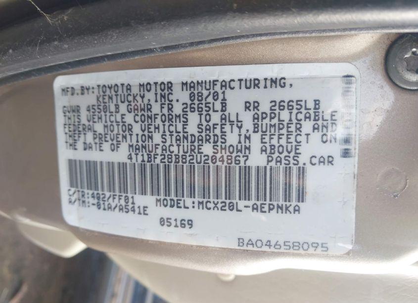 Photo 9 of 2002 Toyota Avalon XL (VIN 4T1BF28B82U204867)
