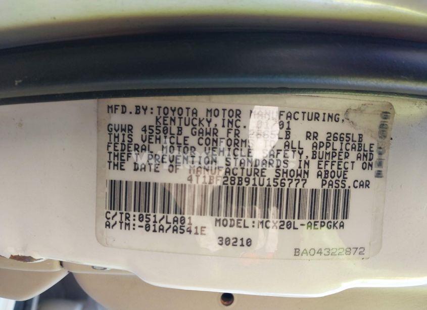 Photo 9 of 2001 Toyota Avalon XLS (VIN 4T1BF28B91U156777)