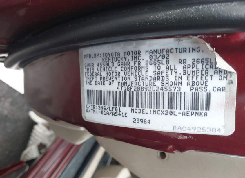 Photo 9 of 2002 Toyota Avalon XL (VIN 4T1BF28B92U245573)