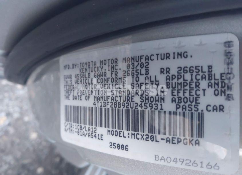 Photo 9 of 2002 Toyota Avalon XLS (VIN 4T1BF28B92U245931)