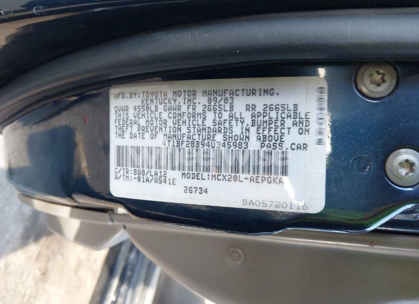 Photo 9 of 2004 Toyota Avalon XLS (VIN 4T1BF28B94U345983)