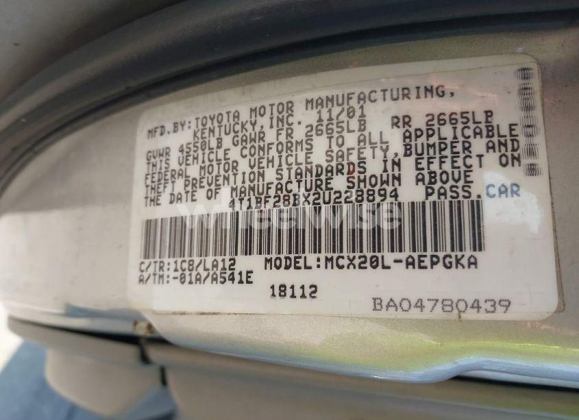 Photo 9 of 2002 Toyota Avalon XLS (VIN 4T1BF28BX2U228894)