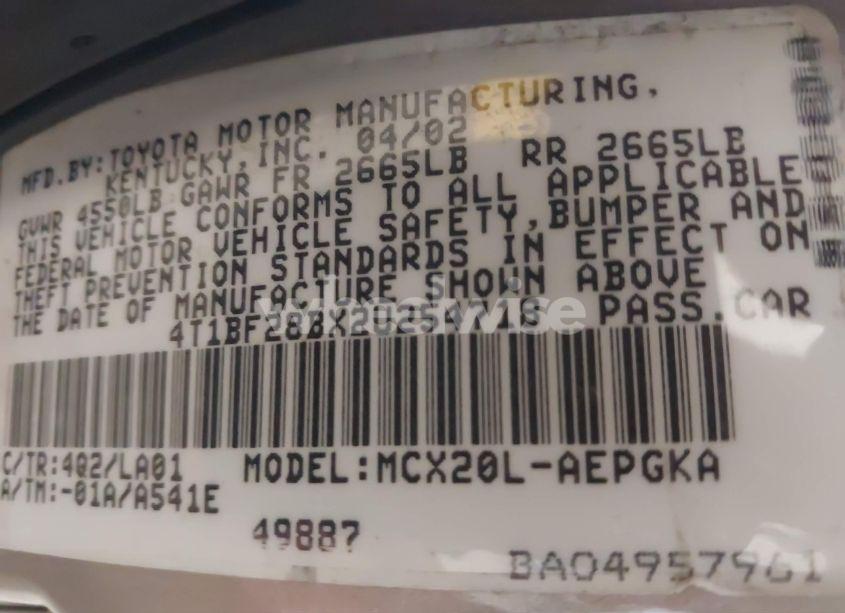 Photo 9 of 2002 Toyota Avalon XLS (VIN 4T1BF28BX2U254718)