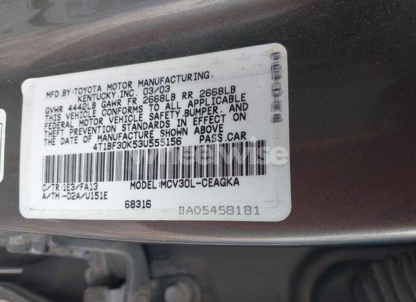 Photo 9 of 2003 Toyota Camry XLE V6 (VIN 4T1BF30K53U555156)