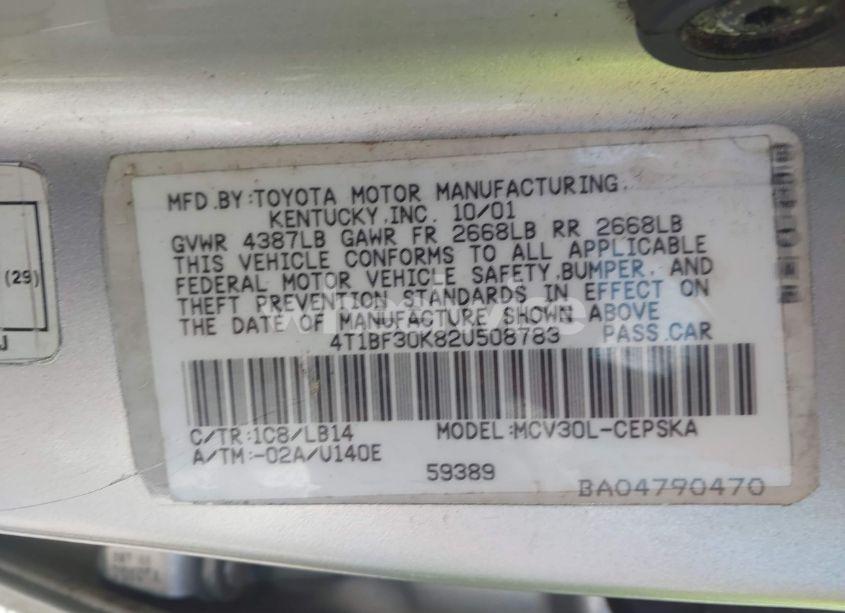 Photo 9 of 2002 Toyota Camry SE V6 (VIN 4T1BF30K82U508783)