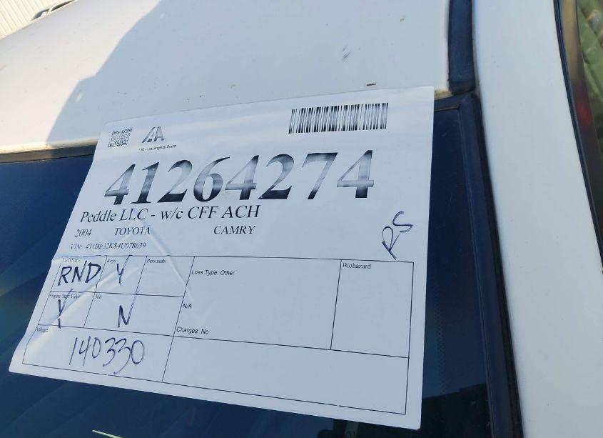 Photo 12 of 2004 Toyota Camry LE V6 (VIN 4T1BF32K84U078639)