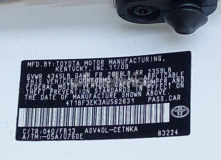 Photo 9 of 2010 Toyota Camry LE (VIN 4T1BF3EK3AU562631)