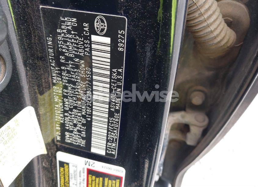 Photo 9 of 2011 Toyota Camry SE (VIN 4T1BF3EK3BU771580)