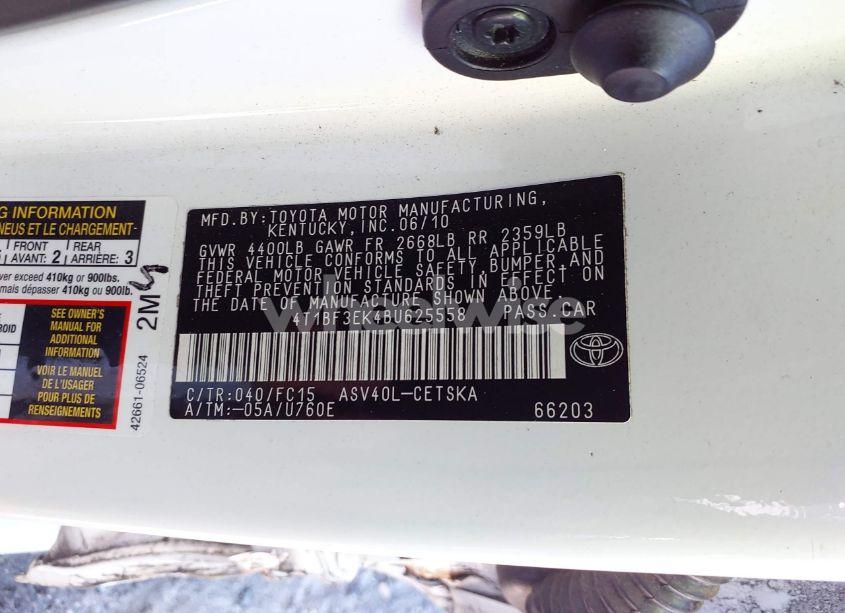 Photo 9 of 2011 Toyota Camry SE (VIN 4T1BF3EK4BU625558)