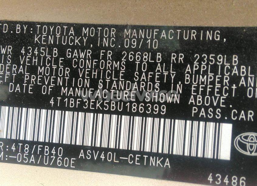 Photo 9 of 2011 Toyota Camry (VIN 4T1BF3EK5BU186399)