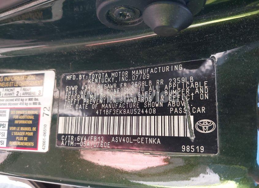 Photo 9 of 2010 Toyota Camry LE (VIN 4T1BF3EK8AU524408)