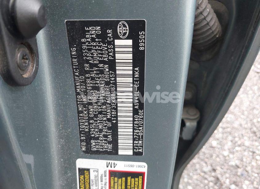 Photo 9 of 2011 Toyota Camry LE (VIN 4T1BF3EK8BU671457)