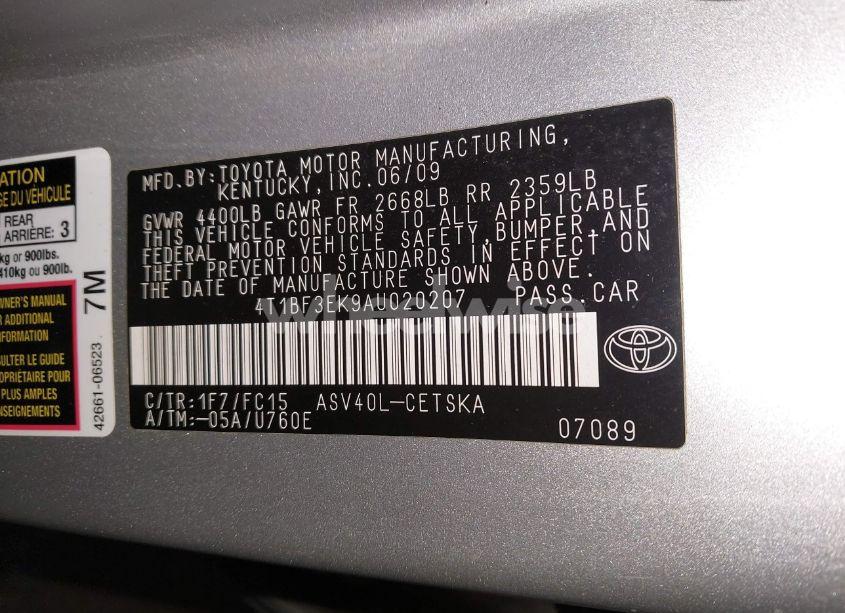 Photo 9 of 2010 Toyota Camry SE (VIN 4T1BF3EK9AU020207)