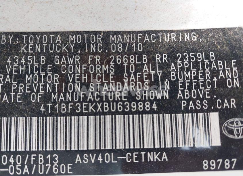 Photo 9 of 2011 Toyota Camry (VIN 4T1BF3EKXBU639884)