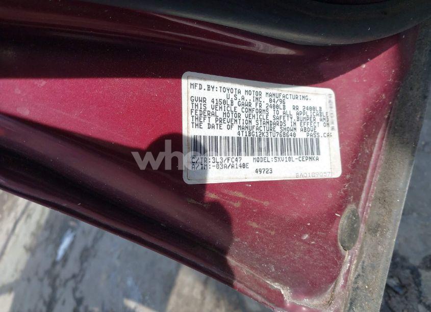 Photo 9 of 1996 Toyota Camry DX/LE/XLE (VIN 4T1BG12K3TU768640)