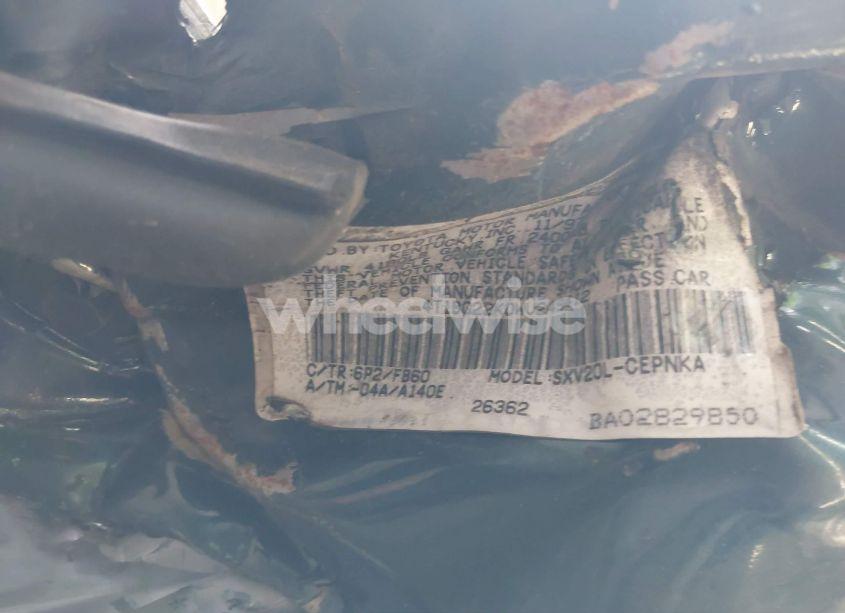 Photo 9 of 1998 Toyota Camry LE (VIN 4T1BG22K0WU249412)