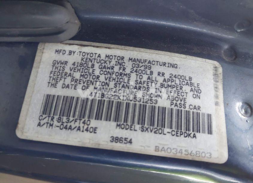 Photo 9 of 1999 Toyota Camry CE (VIN 4T1BG22K1XU531253)