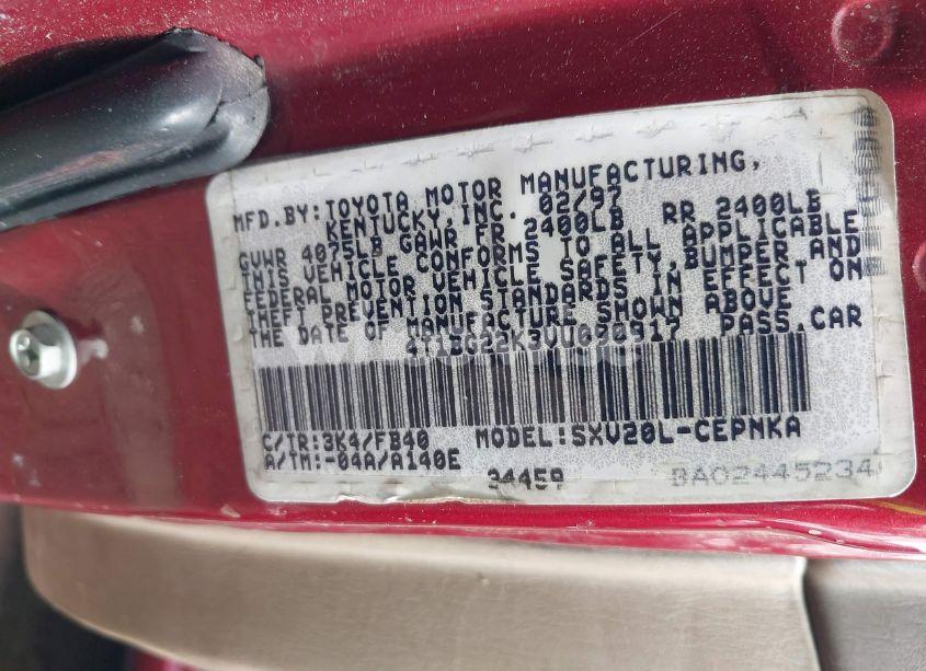 Photo 9 of 1997 Toyota Camry LE (VIN 4T1BG22K3VU090917)