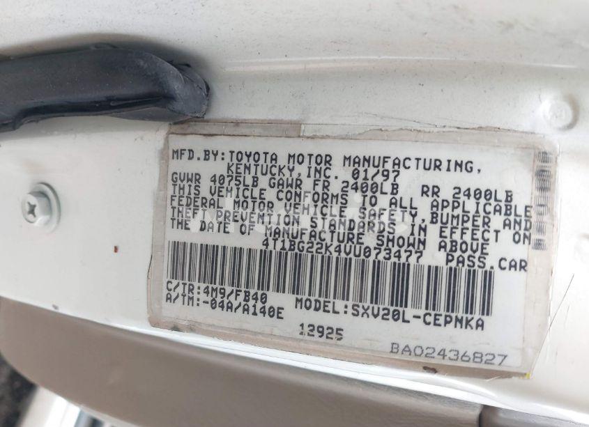 Photo 9 of 1997 Toyota Camry LE (VIN 4T1BG22K4VU073477)