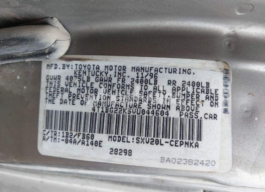 Photo 9 of 1997 Toyota Camry LE (VIN 4T1BG22K5VU044604)