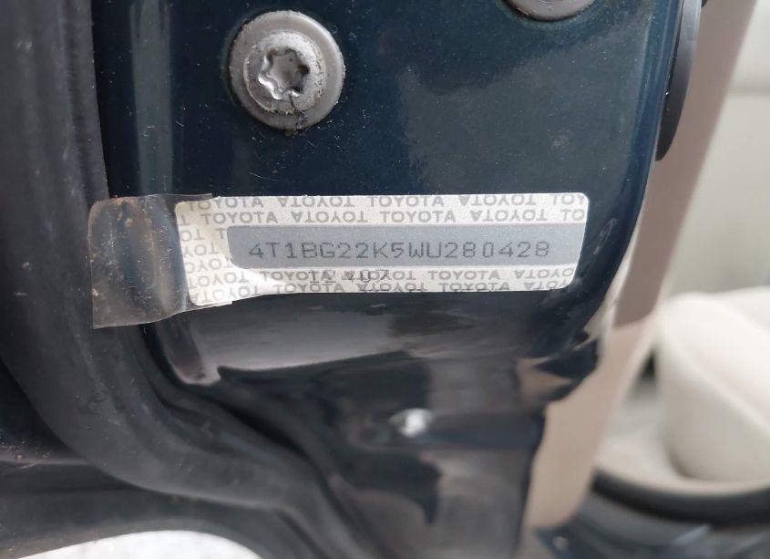 Photo 9 of 1998 Toyota Camry CE (VIN 4T1BG22K5WU280428)