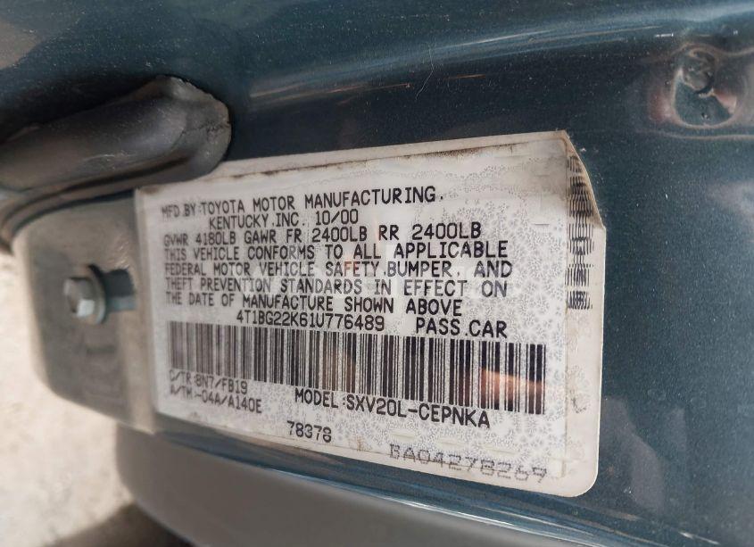 Photo 9 of 2001 Toyota Camry LE (VIN 4T1BG22K61U776489)