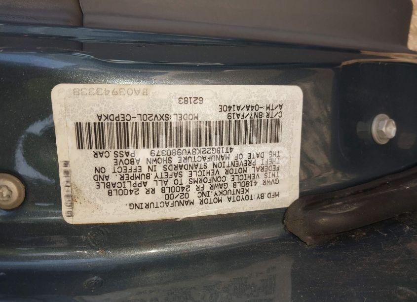 Photo 9 of 2000 Toyota Camry CE (VIN 4T1BG22K8YU980379)