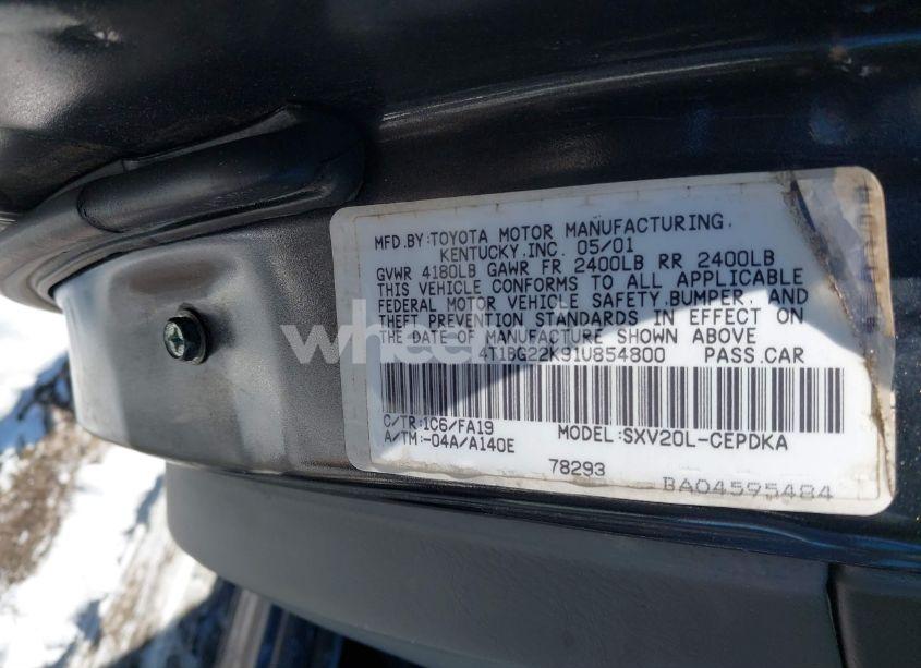 Photo 9 of 2001 Toyota Camry CE (VIN 4T1BG22K91U854800)