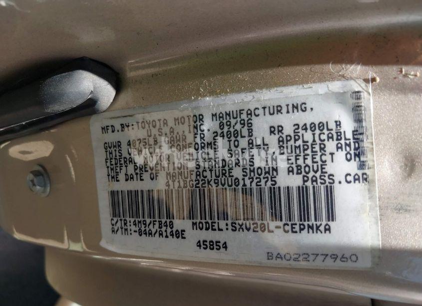 Photo 9 of 1997 Toyota Camry LE (VIN 4T1BG22K9VU017275)