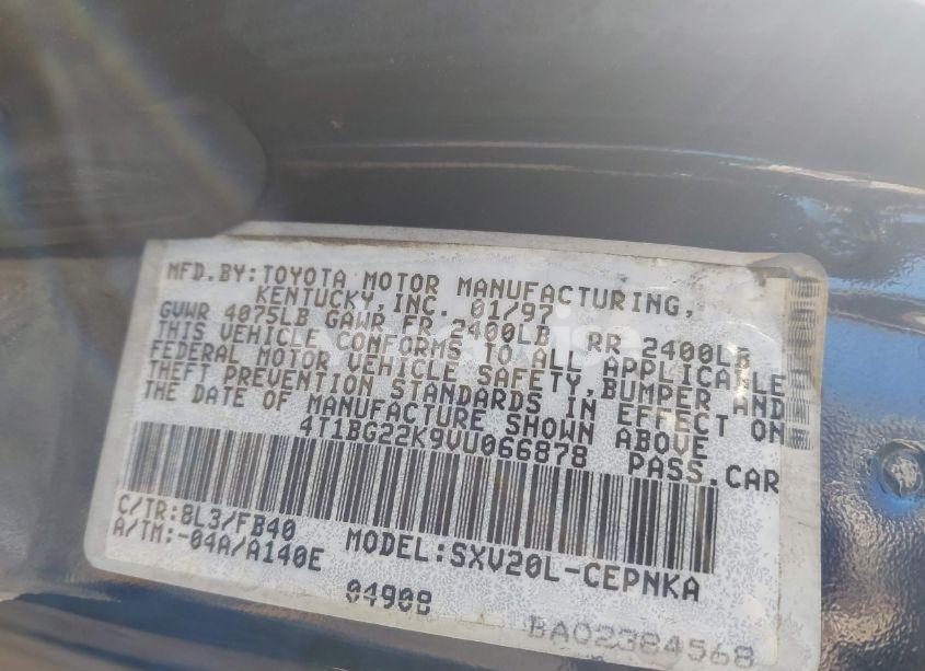 Photo 9 of 1997 Toyota Camry LE (VIN 4T1BG22K9VU066878)