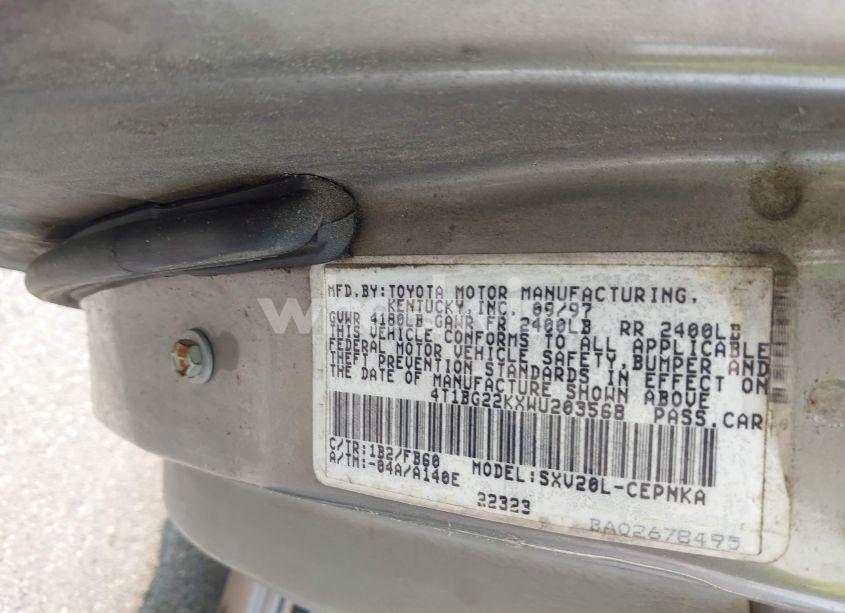 Photo 9 of 1998 Toyota Camry LE (VIN 4T1BG22KXWU203568)