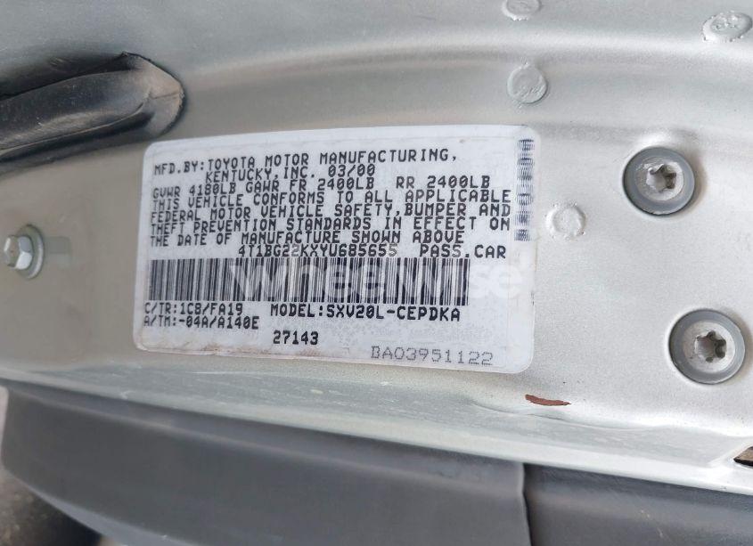 Photo 9 of 2000 Toyota Camry CE (VIN 4T1BG22KXYU685655)