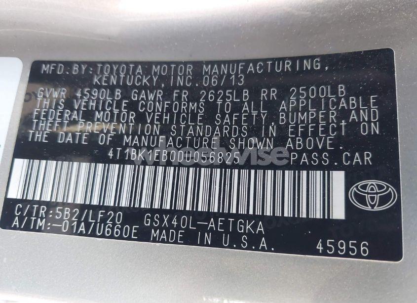 Photo 9 of 2013 Toyota Avalon XLE PREMIUM (VIN 4T1BK1EB0DU056825)