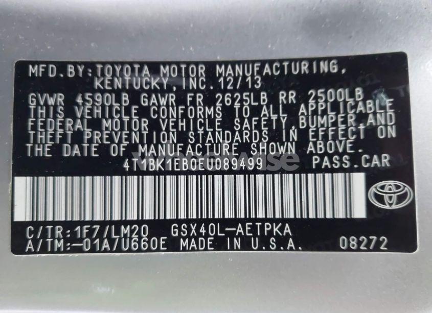 Photo 9 of 2014 Toyota Avalon LIMITED (VIN 4T1BK1EB0EU089499)