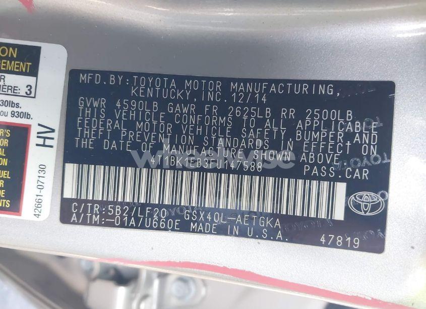 Photo 9 of 2015 Toyota Avalon XLE PREMIUM (VIN 4T1BK1EB3FU147588)