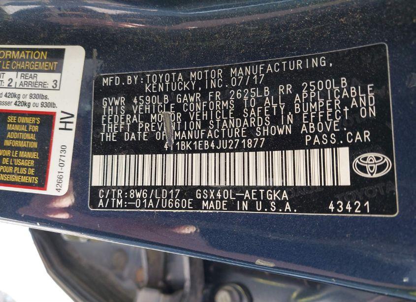 Photo 9 of 2018 Toyota Avalon XLE (VIN 4T1BK1EB4JU271877)