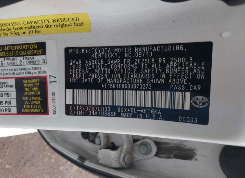 Photo 9 of 2013 Toyota Avalon XLE (VIN 4T1BK1EB6DU073273)