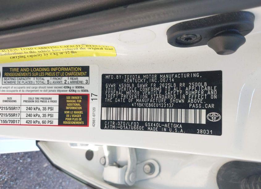 Photo 9 of 2014 Toyota Avalon XLE PREMIUM (VIN 4T1BK1EB6EU123137)