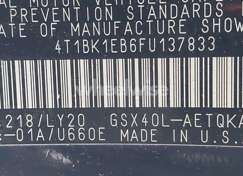 Photo 9 of 2015 Toyota Avalon XLE TOURING SE (VIN 4T1BK1EB6FU137833)