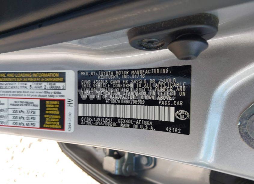 Photo 9 of 2016 Toyota Avalon XLE (VIN 4T1BK1EB6GU206909)