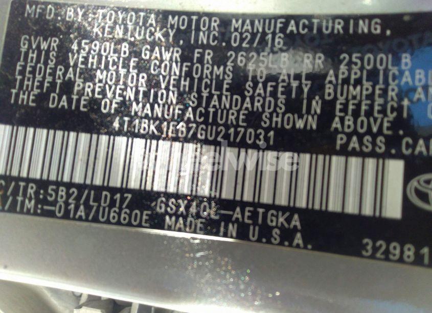 Photo 9 of 2016 Toyota Avalon XLE (VIN 4T1BK1EB7GU217031)