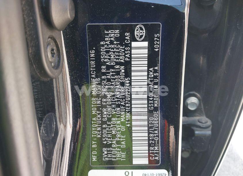 Photo 9 of 2016 Toyota Avalon TOURING (VIN 4T1BK1EB7GU227445)