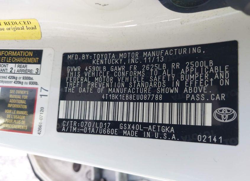 Photo 9 of 2014 Toyota Avalon XLE (VIN 4T1BK1EB8EU087788)