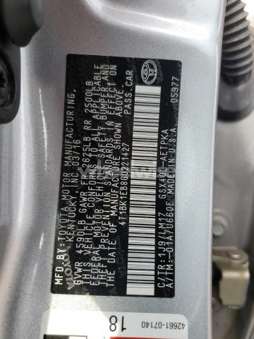 Photo 10 of 2016 TOYOTA AVALON XLE (VIN 4T1BK1EB8GU221427)