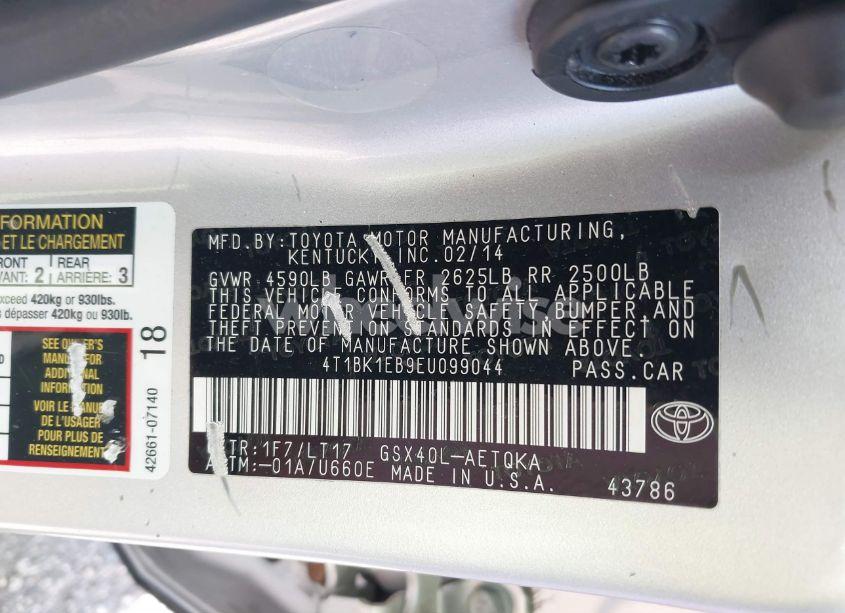 Photo 9 of 2014 Toyota Avalon XLE TOURING (VIN 4T1BK1EB9EU099044)