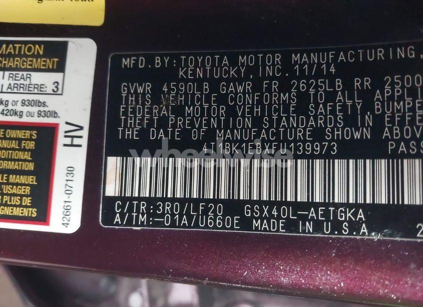 Photo 9 of 2015 Toyota Avalon XLE PREMIUM (VIN 4T1BK1EBXFU139973)