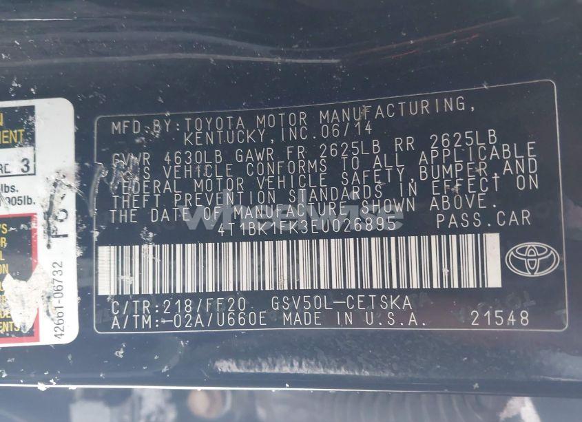 Photo 9 of 2014 Toyota Camry SE V6 (VIN 4T1BK1FK3EU026895)