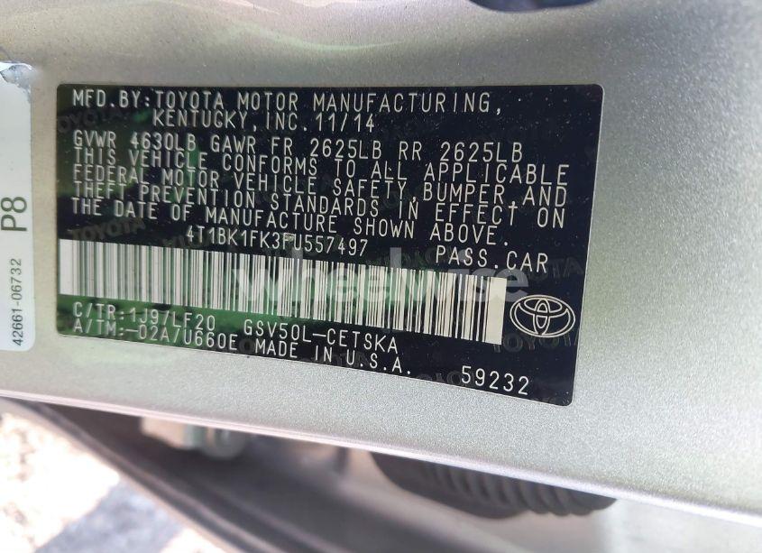 Photo 9 of 2015 Toyota Camry XSE V6 (VIN 4T1BK1FK3FU557497)