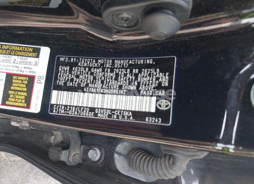 Photo 9 of 2017 Toyota Camry XSE V6 (VIN 4T1BK1FK3HU585142)