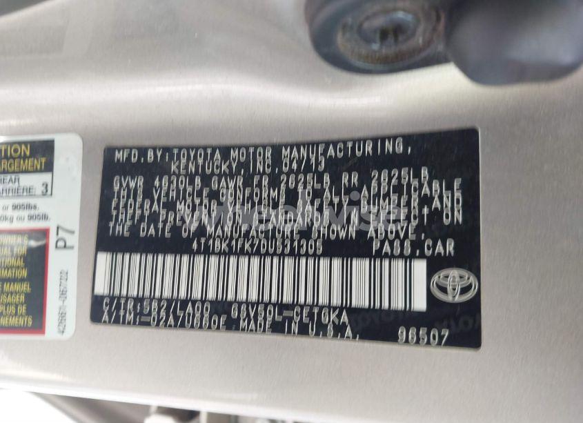 Photo 9 of 2013 Toyota Camry XLE V6 (VIN 4T1BK1FK7DU531305)